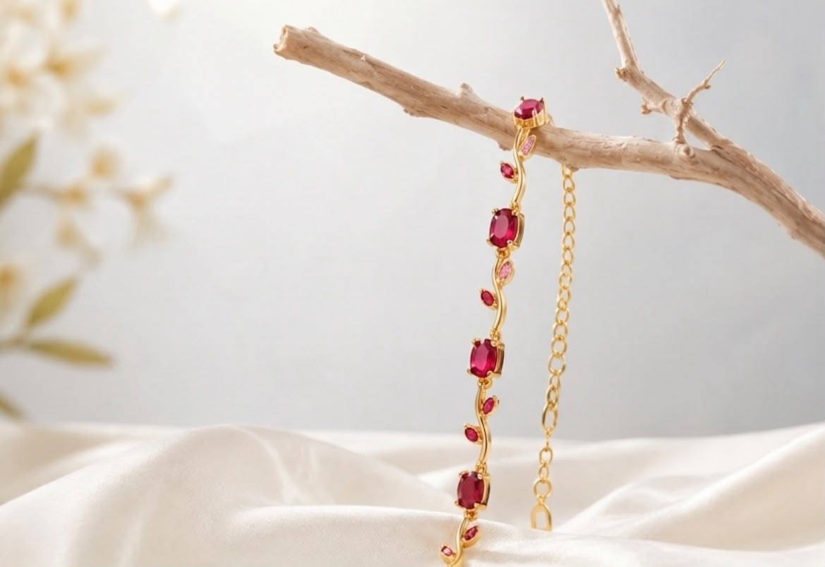 Elegant Ruby Stone Bracelet