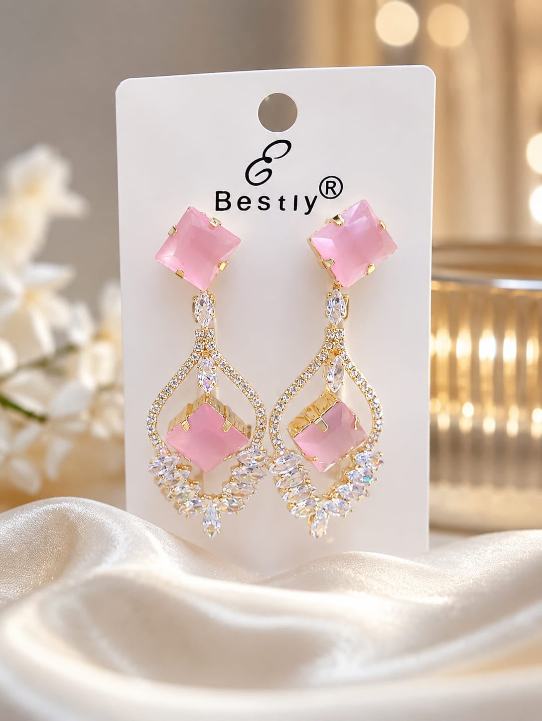 Pink Crystal Luxury Earring