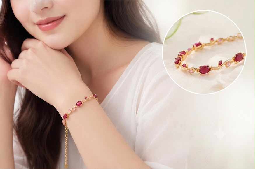 Elegant Ruby Stone Bracelet